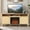 Natural Wood, variant on Parrot Uncle 68" Fluted Fireplace TV Stand for TVs up to 75" with 23" Electric Fireplace Insert, Fluted Doors, 7-Shelf Storage Cabinet, Natural Wood Finish, Dark Walnut Finish