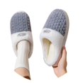 thumbnail image 3 of Slippers for Women,Lined Indoor Slippers Warm Shoes With Soft Comfortable Sole For Winter Home Wear,Womens Slippers,Grey,40, 3 of 9