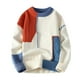 thumbnail image 1 of Men's Crew Neck Knitted Jumper Fine Knit Winter Jumper Men's Oversized Sweater Streetwear Fashion Long Sleeve in Fine Knit Sweatshirt Orange XL, 1 of 3