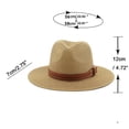 thumbnail image 5 of Sombrero Panamá de primavera y verano, accesorios con cinturón amarillo, sombrero de paja para playa, sombrero de jazz informal y transpirable, sombrero de paja, 5 of 5