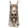 thumbnail image 5 of Gothic Skull Lover Women's Summer Dresses 2025 Beach Casual Sleeveless Floral Print Tank Loose Sundress, 5 of 8