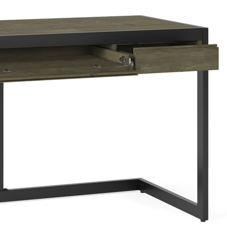 Simpli Home - Erina Rectangular Modern Industrial Solid Acacia Wood 2-Drawer Table - Distressed Grey