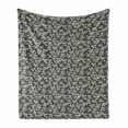 thumbnail image 1 of Floral Soft Flannel Fleece Blanket, Botanical Composition of Eucalyptus Flower Herbal Minimalistic Pattern, Cozy Plush for Indoor and Outdoor Use, 50" x 60", Charcoal Grey Baby Pink, by Ambesonne, 1 of 5