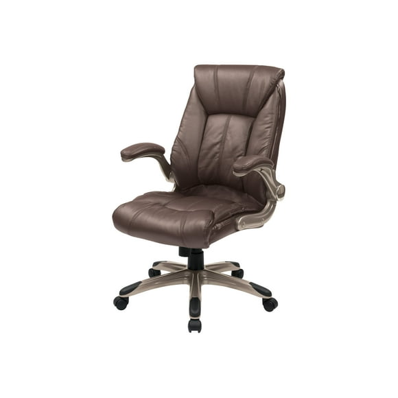 Office Star Products Work Smart Espresso Faux Leat