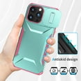 thumbnail image 4 of Dteck Case for iPhone 14 Pro,Shockproof TPU+PC Armor Case Slide Lens Protection Cover for iPhone 14 Pro,Green, 4 of 7
