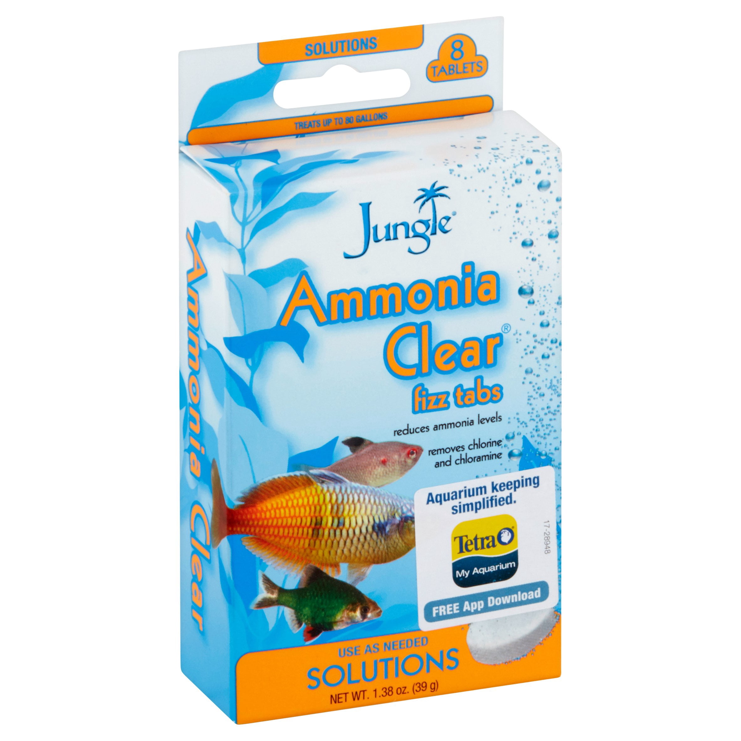 Jungle Ammonia Clear Fizz Aquarium Treatment Tabs,1.38 oz, 8 Count