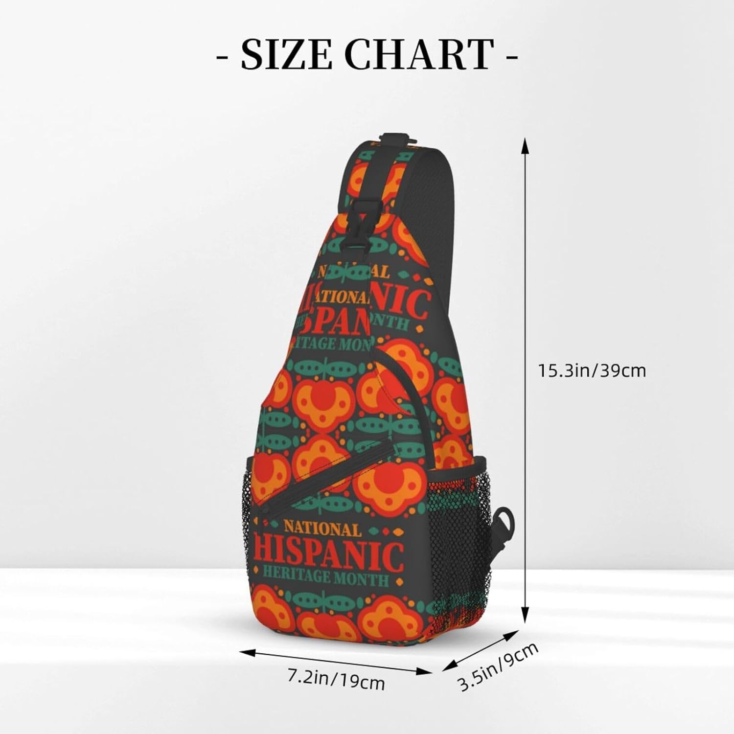 Mes Nacional De La Herencia Hispana Hispanic Heritage Month Sling Bag Crossbody Hiking Travel Chest Bags Backpack Shoulder Daypack for Women Men