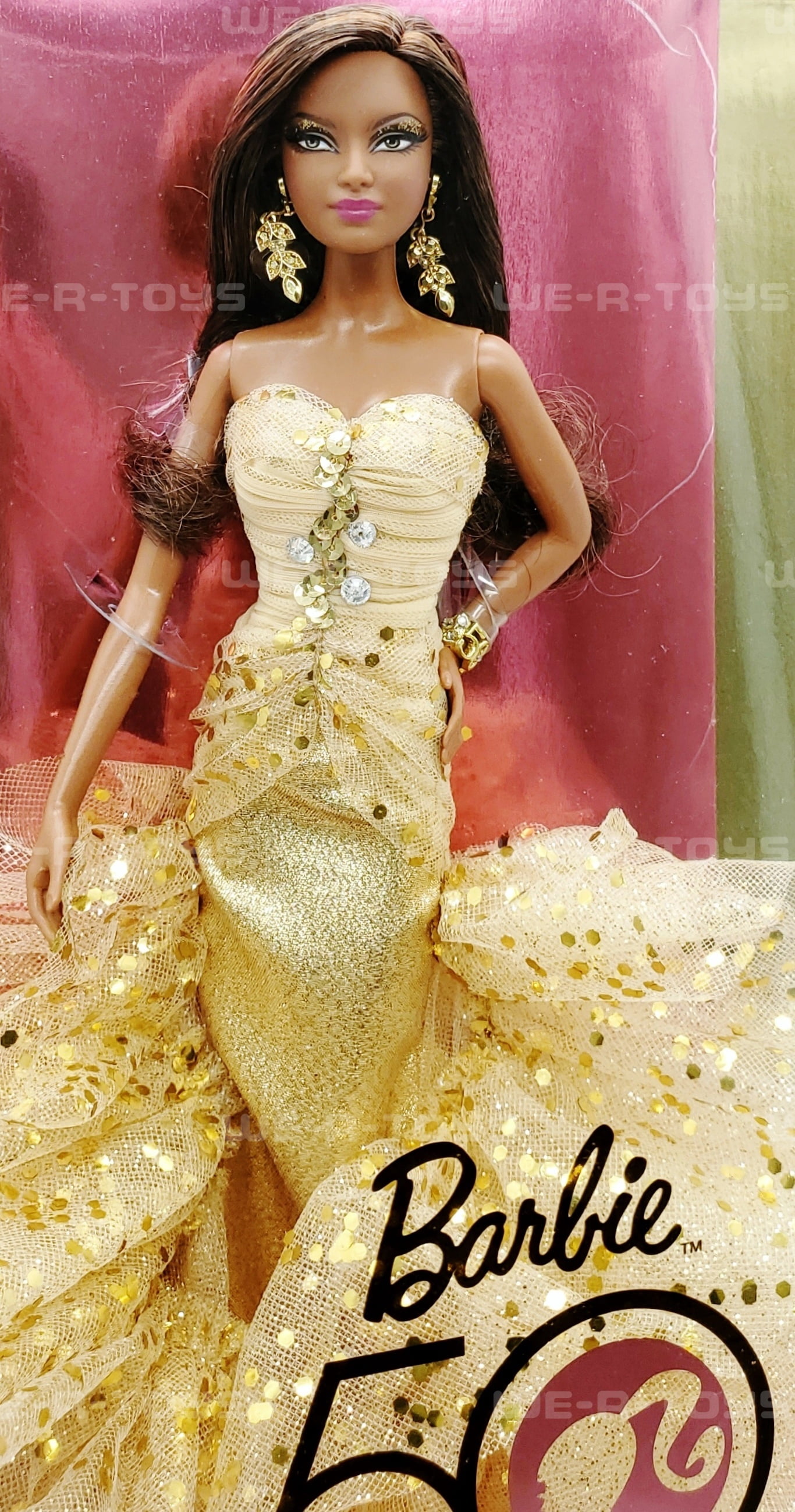 Barbie 50th Anniversary Doll, Gold Dress, Mattel 2008, #N5860, NEW