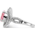 thumbnail image 3 of Sterling Silver Cheryl M Rhod-Pl Pink & Clear Cz Ring (Size 6) Made In China qcm1371-6, 3 of 5
