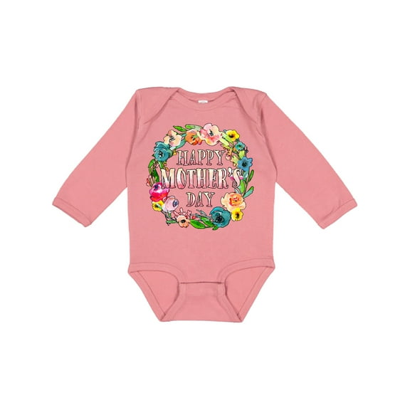 Inktastic Happy Mother's Day- flowers Boys or Girls Long Sleeve Baby Bodysuit