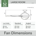 thumbnail image 4 of Hunter 52 inch Indoor Ceiling Fan with LED Light and Pull Chain - White Modern Ceiling Fan, Standard Mount, 3 Blades, For Bedroom, Living Room, or Kitchen, Quiet - Aker 50378, Fresh White, 4 of 13