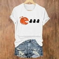 thumbnail image 2 of HCURIBAD Clearance! T Shirts for Women, Graphic Tees Women's Fashion Casual Halloween Pumpkin Print Round Neck Short Sleeve Top T Shirt, Funny T-shirts, Womens Casual Tops White 2XL, 2 of 4