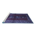 thumbnail image 2 of Ahgly Company Machine Washable Indoor Rectangle Persian Blue Traditional Area Rugs, 7' x 9', 2 of 4