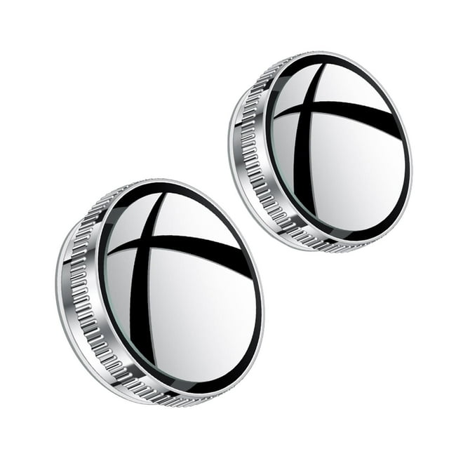 Espejo retrovisor redondo con ventosa y rotación de 360 grados para coche. Plata