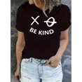 thumbnail image 1 of Camiseta informal y elegante con estampado de cara alegre para mujer: algodón suave y elástico, cuello redondo, manga corta, lavable a máquina, perfecta para verano y primavera. Top de moda para mujer, 1 of 6