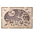thumbnail image 2 of Xihbxyly Colgante Vintage de Halloween, Diseño Hueco de Madera con Luz Led, Grabado Acrílico Brillante, Decoración Festiva para El Hogar, Accesorios de Cosplay y Fiesta, Perfecto para Halloween, 17 X, 2 of 2