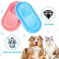 thumbnail image 2 of 2-Piece Set Pet Food Bowl, Essential Cat Dog Bowls. Plastic Double Pet Food & Water Bowls. Non-Spill Eating Drinking Bowls Suitable for Cats & Dogs. Pink and Light Blue, 2 of 6