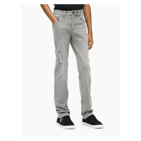 $49.50 Calvin Klein Boys' Skinny Stretch Denim Jeans Cotton Grey Stone, size 18