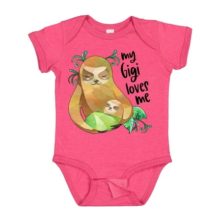 

Inktastic My Gigi Loves Me Cute Sloth and Baby Gift Baby Boy or Baby Girl Bodysuit