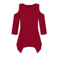 thumbnail image 6 of Kagetolytai Womens Tops 3/4 Sleeve Shirts for Women Solid Color Irregular Hem Open Shoulder T-Shirt for Spring/Summer Casual Basic Tops Pullover Blouse Top Womens Summer Tops, 6 of 8