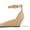 NUDE/NUBUCK, variant on Women Low Wedge Heel Sandals Open Toe Ankle Strap Buckle Lady Work Casual Shoes SILVER/PLAID Size 8