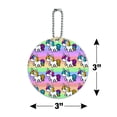 thumbnail image 6 of Cute Kawaii Unicorns Pattern Round Luggage ID Tag Card Suitcase Carry-On, 6 of 7