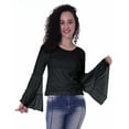 thumbnail image 2 of Moomaya Womens Long Bell Sleeves Tshirt Top Round Neck Plain Casual Fit Summer Tee Tops, 2 of 7