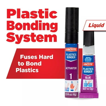 Loctite Super Glue Plastics Bonding System, 1-0.14 oz Activator Stick   1-0.07 oz Glue Tube, Clear  Kit