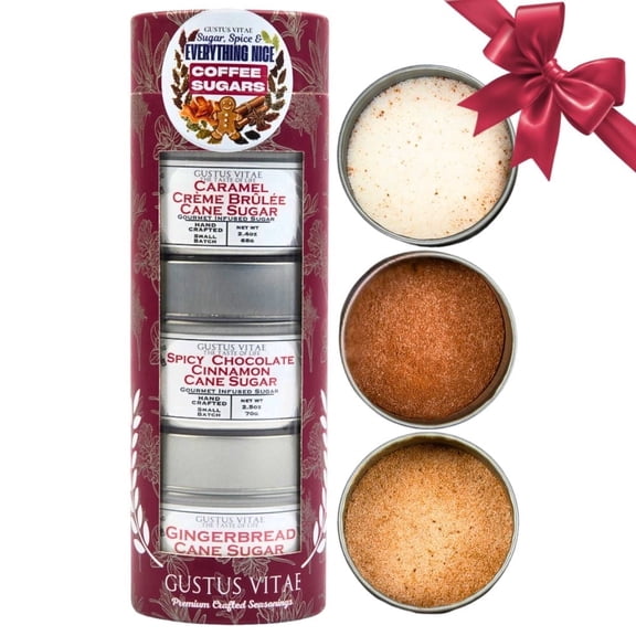 Coffee Sugars: Sugar, Spice & Everything Nice | Gift Pack Set of 3 | Gustus Vitae