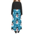 thumbnail image 5 of Little Toddler Girl Red Christmas Dress Cotton Long Sleeve Party Outfit Sky Blue 11-12 Years, 5 of 6
