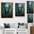 thumbnail image 4 of Designart "Serenity of Blue African Mask" People Framed Wall Art - Global Blue African Mask Living Room Framed Canvas Art, 4 of 6