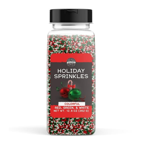 Birch & Meadow Holiday Sprinkles, 12.8 oz, Fun & Decorative Christmas Topping, Crunchy Texture