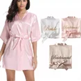 thumbnail image 1 of Batas Para Novias Damas Bordada Suave Pijamas Satin Camisón, 1 of 6