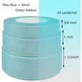 thumbnail image 2 of Glitter Ribbon, 25Yards Colorful Sparkly Metallic Fabric Ribbon for Gift Wrapping, Balloons, Crafts, Sewing, DIY Decor, Holiday, Wedding and Birthday Party Decoration., 2 of 5
