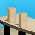 thumbnail image 6 of Set of Two Beige Square Flameless Pillar Candles, 6 of 6