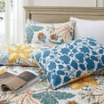 thumbnail image 4 of Quilt King Size Bedding Set - Rustic Floral Quilt Lightweight Reversible Dyed Oversized Bed Spread Coverlet with 2 Pillowsham for Home All Season Tropical Luxury Royal (King, Blue & Yellow), 4 of 7