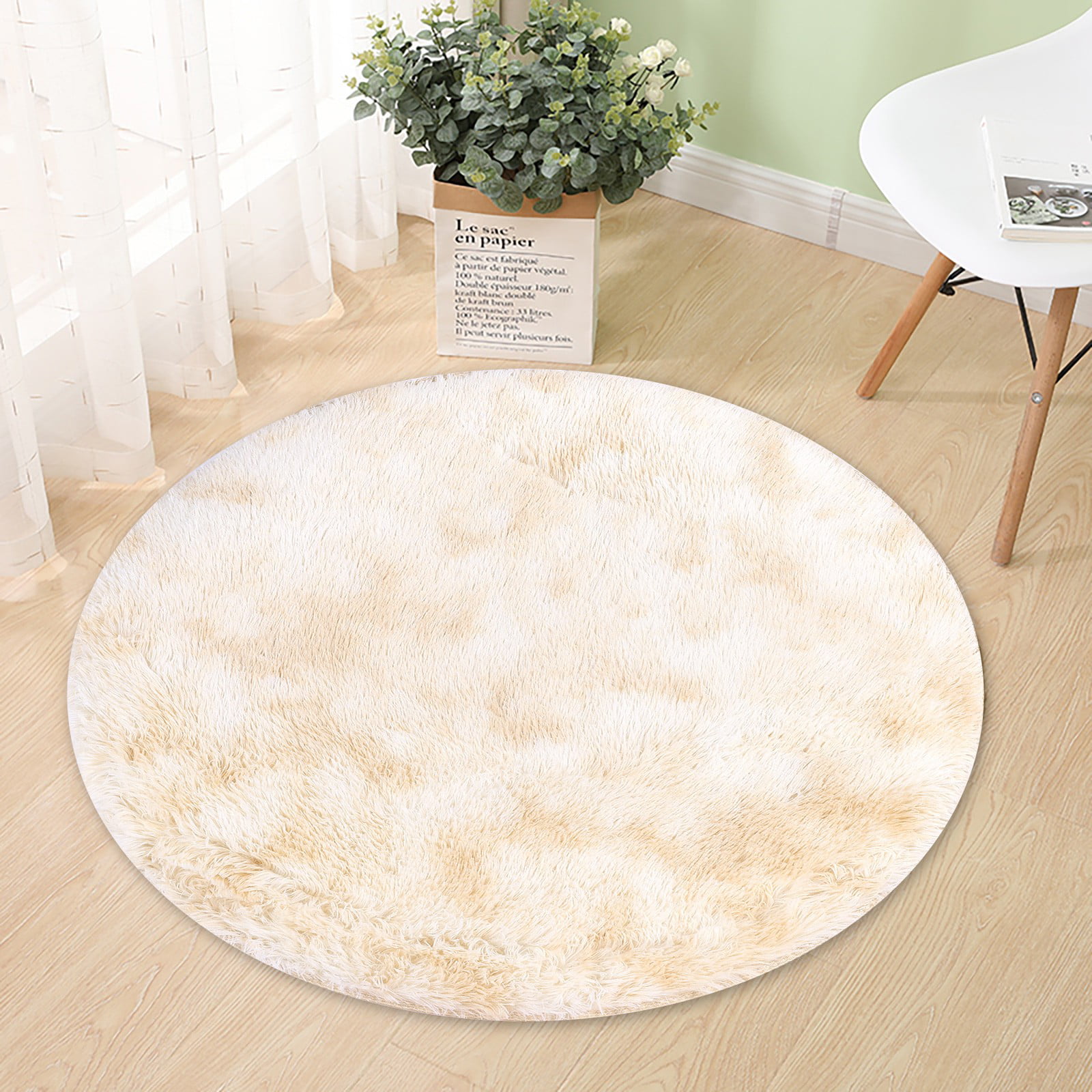 Round Area Rug 3 Feet Abstract Flower Tiger Butterfly Non-Slip Circular Area Rugs Kitchen Floor Mat Washable Floor Carpet for High Chair Bedroom Living Room Study Playing