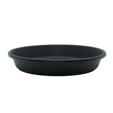 The HC Companies Classic 16 Inch Round Plastic Plant Pot Saucer Drip Tray, Black