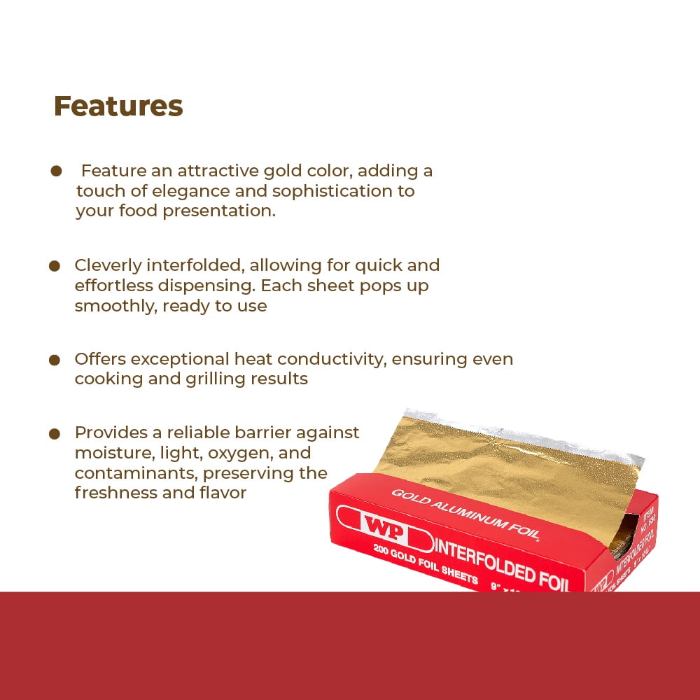 SSBM Gold Aluminum Foil Sheets, 9 Inch x 10 3/4 Inch, 2400 Count, 1 Pack