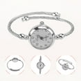thumbnail image 2 of Relojes de pulsera de lujo para mujer, de cuarzo, para negocios y negocios (blanco), 2 of 6