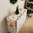 thumbnail image 3 of Gingerbread Man Red Merry Christmas Winter Xmas Cloth Table Runner Burlap Table Decoration for Home Kitchen Dining Dinner Indoor Holiday Farmhouse Decor 13.8x71 Inch, 3 of 6