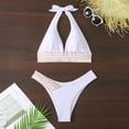 thumbnail image 5 of WREESH Womens High Cut Bikini Sets Print Swimwear Two-Piece Slim Swimsuit Bikini Straped Swimsuits Beach Bathing Suit White, 5 of 8