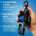 thumbnail image 2 of 2x43 Blue Stainless Retractable Ratchet Straps - Heavy Duty Set with Mounting Brackets & Bolts - Self-Retracting Buckle for Cargo, 2 of 8