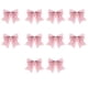 thumbnail image 2 of Lazos navideños decorativos (paquete de 10) | Lazos de cinta de plástico con nudo de criatura para festivales | Colores lisos: blanco, rojo, rosa y plateado | Envoltura de regalos, decoración para, 2 of 6