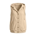 thumbnail image 6 of Diufon Hoodie Vest Jackets for Women Plus Size Drawstring Button Down Sleeveless Sweatshirt Jacket Hooded Outerwear with Pockets, 6 of 6