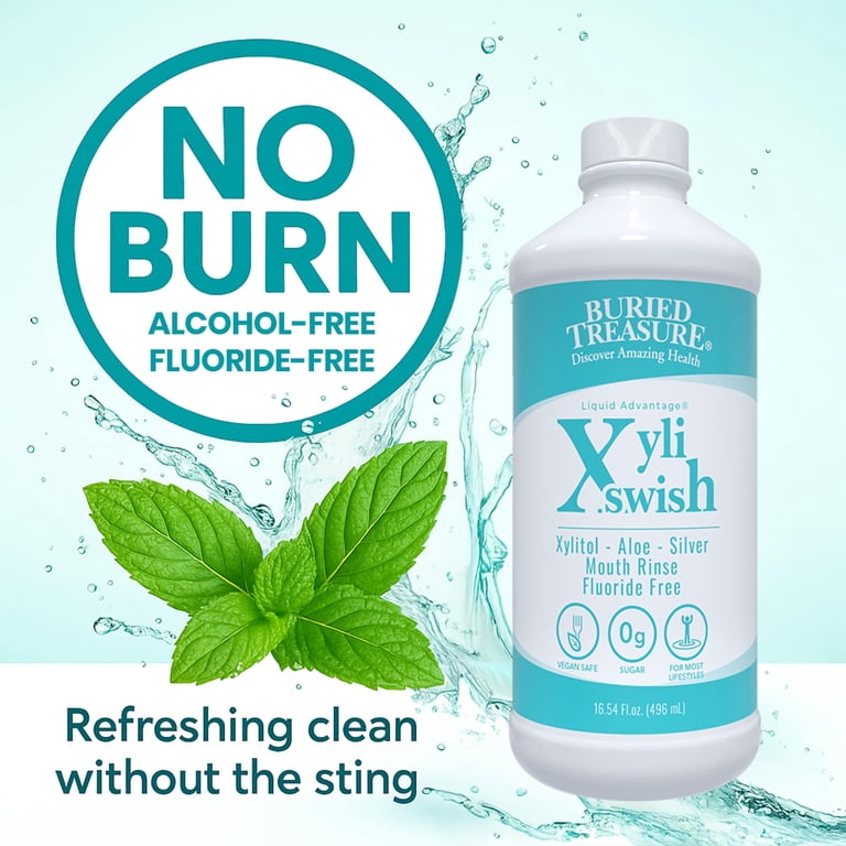 Buried Treasure Xyli Swish Natural Mouth Rinse, Fluoride Free
