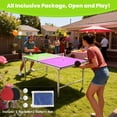 thumbnail image 3 of 5FT Outdoor Ping Pong Table, SHINPT Table Tennis Table with Net and Paddles, 5ft Portable Ping Pong Table Set for Backyard, Patio, Basement, Waterproof Mini Ping Pong Table for Party/Family Games, 3 of 11