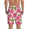 thumbnail image 2 of Yiaed Rose Flowers for Men's Soft Sleep Pajama Short Lounging Pajama Shorts-X-Large, 2 of 8