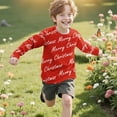 thumbnail image 4 of BaoFuBaoMei Funny Graphic Tees Boys Girls Christmas Merry Christmas Long Sleeve Pullover Shirt Slim Crew Neck Fall Clothes for Christmas Dinner Vacation Holiday, 4 of 7