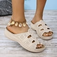 thumbnail image 6 of MLCDZ Orthopedic Wedge Sandals for Women Summer Dressy 2025 Flat Open Toe Platform Sandals Casual Boho Slip on Beach Hollow out Sandals Dress Shoes Comfortable Outdoor Shoes Beige 43, 6 of 8